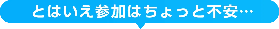 とはいえ参加はちょっと不安…